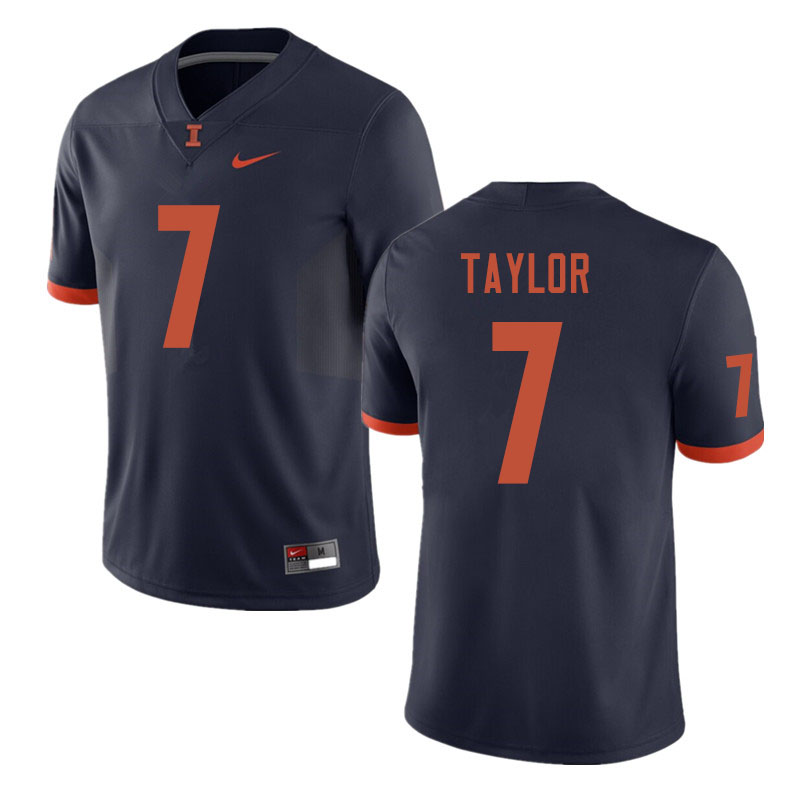 Men #7 Coran Taylor Illinois Fighting Illini College Football Jerseys Sale-Navy